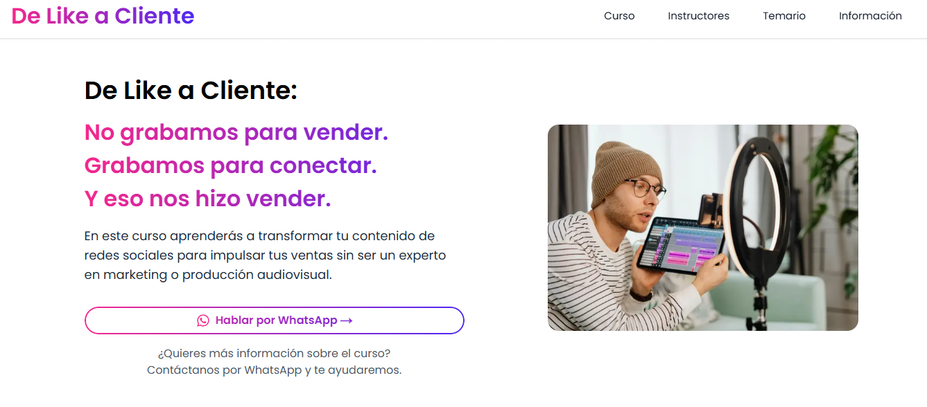 Landing page cursos